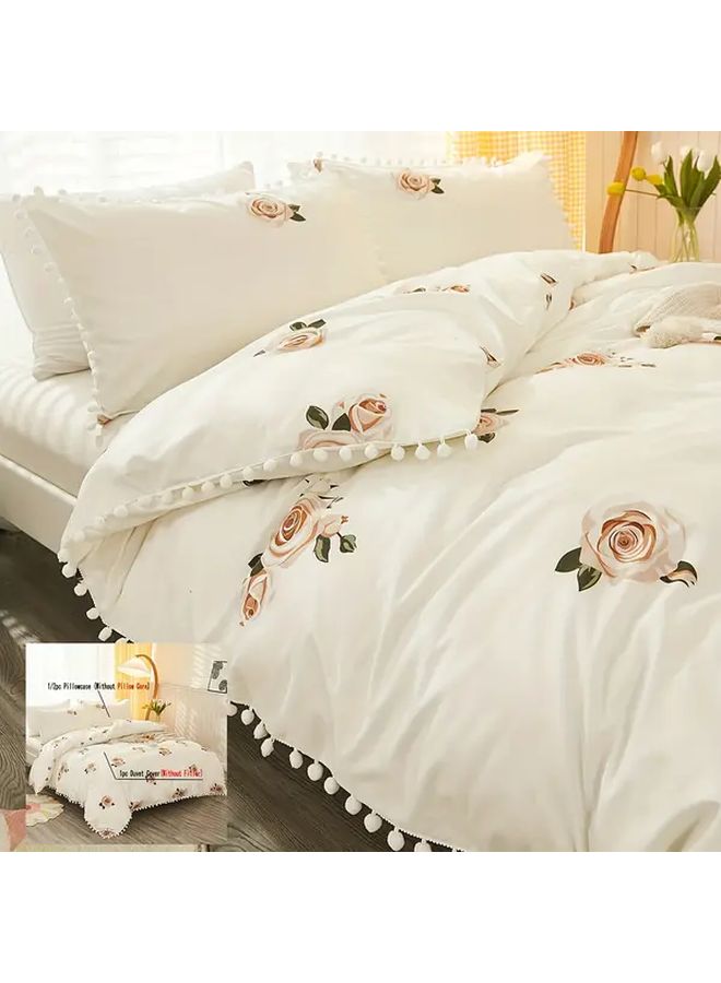 Polychrome Floral Pompom Duvet Cover Set 102 36 x 86 61 Inches with 2 Pillowcases - Image 1